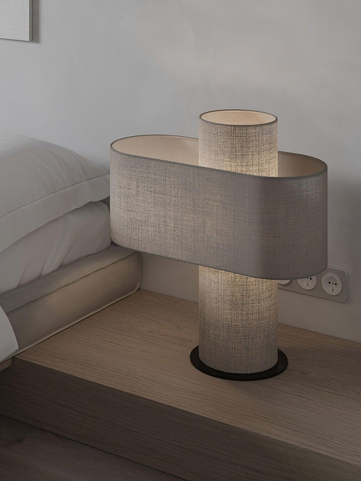Ivory Drum Table Lamp with Warm Diffused Glow