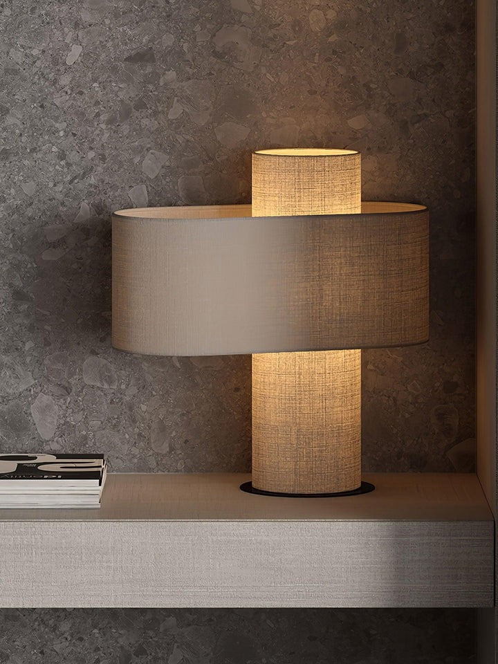 Ivory Drum Table Lamp with Warm Diffused Glow