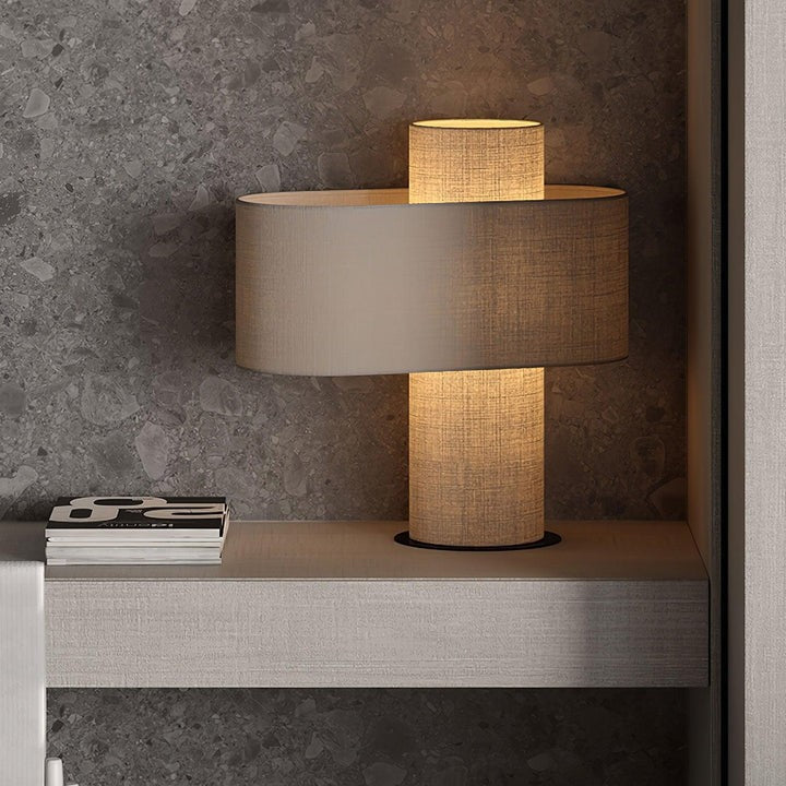 Ivory Drum Table Lamp with Warm Diffused Glow