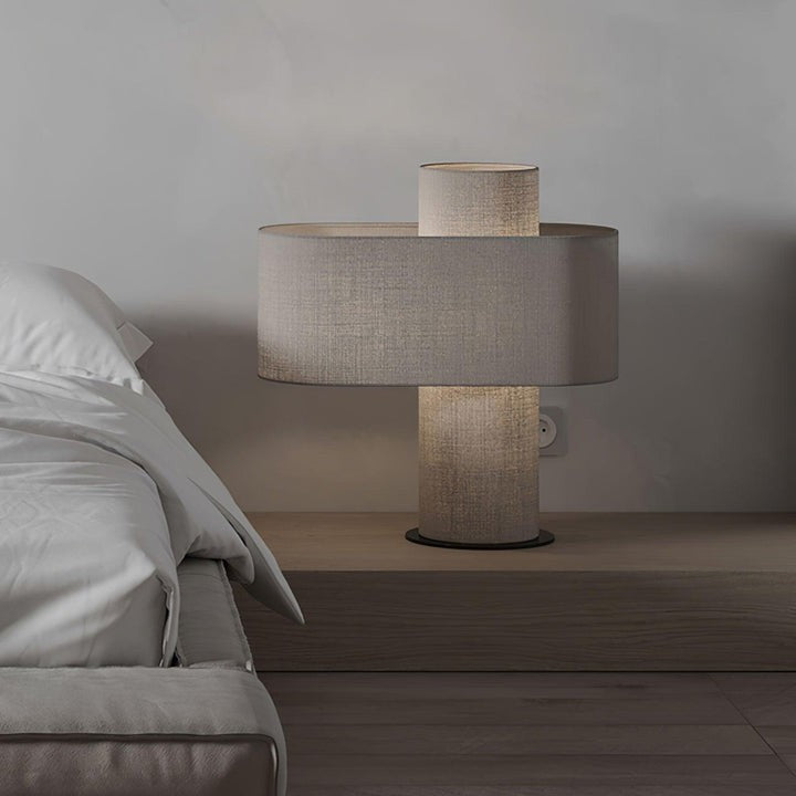 Ivory Drum Table Lamp with Warm Diffused Glow