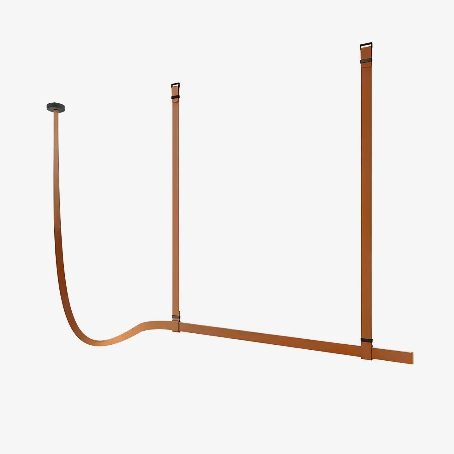 Linear Leather Suspended Pendant Light
