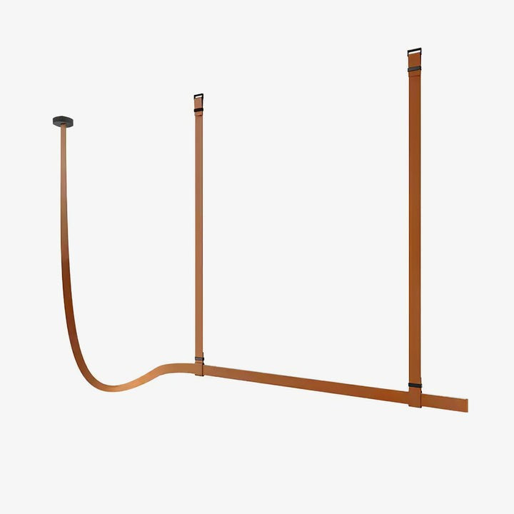 Linear Leather Suspended Pendant Light