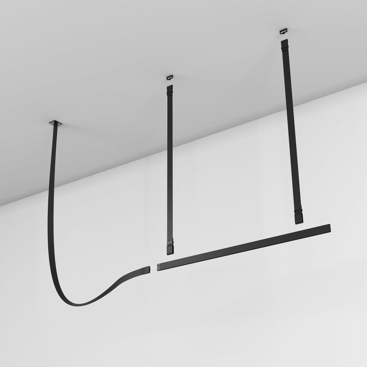 Linear Leather Suspended Pendant Light