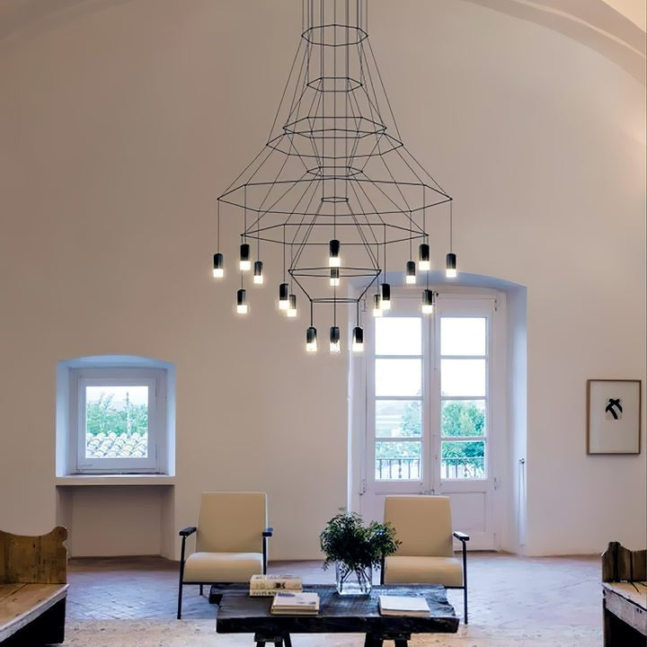 Linear LED Wireflow Chandelier