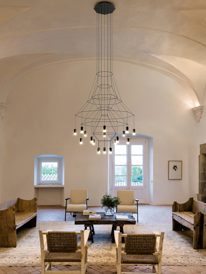 Linear LED Wireflow Chandelier