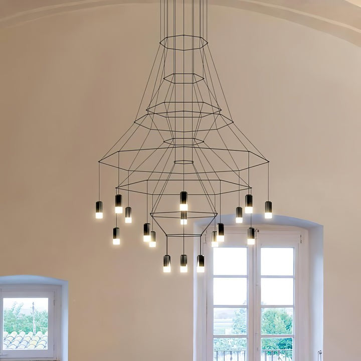 Linear LED Wireflow Chandelier