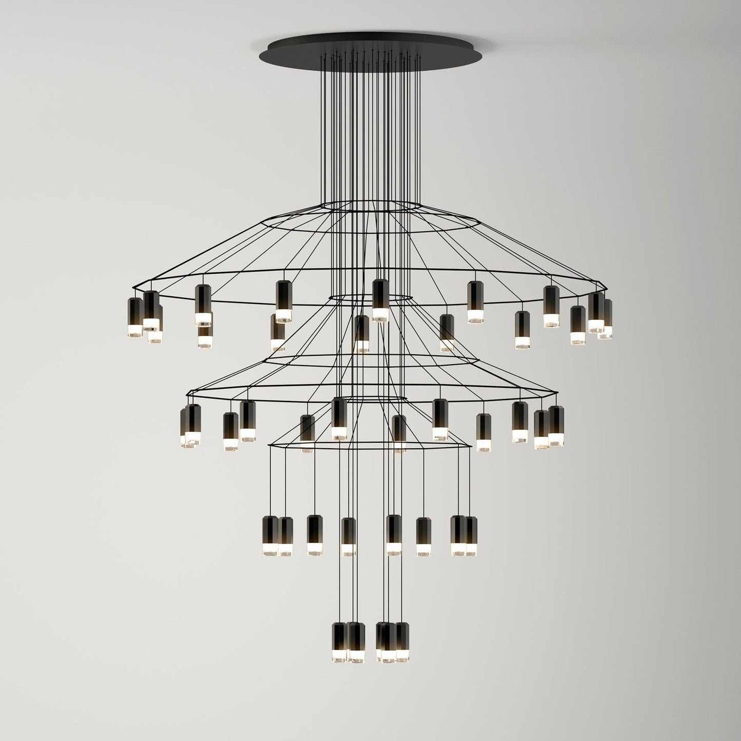 Linear LED Wireflow Chandelier