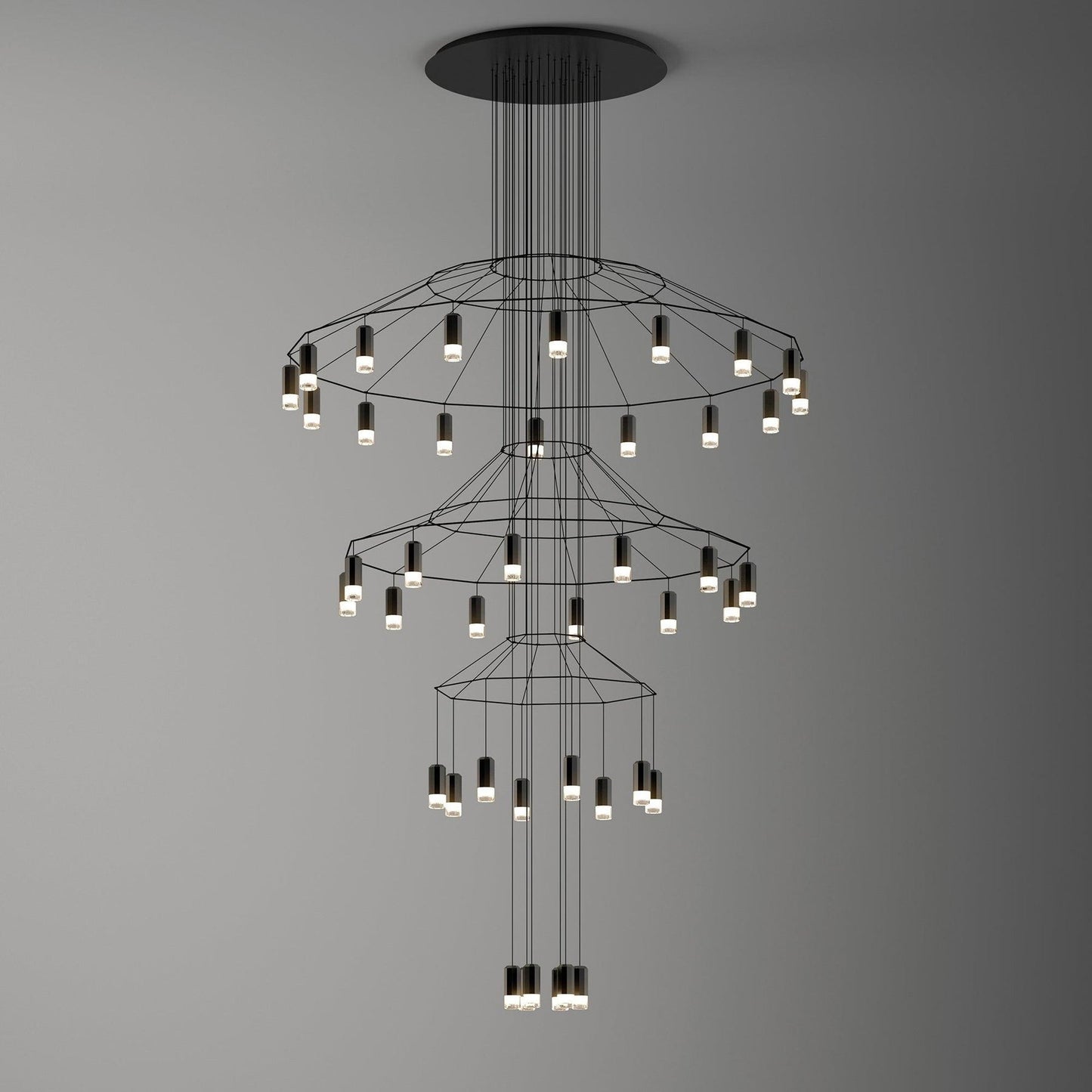 Linear LED Wireflow Chandelier