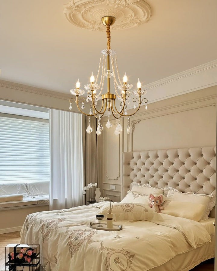 Luxe Pearl & Crystal Ceiling Chandelier