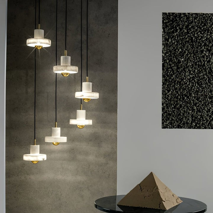 Marble LED Pendant Lamp – Adjustable Ceiling Fixture