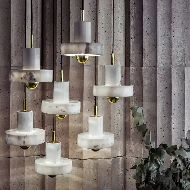 Marble LED Pendant Lamp – Adjustable Ceiling Fixture