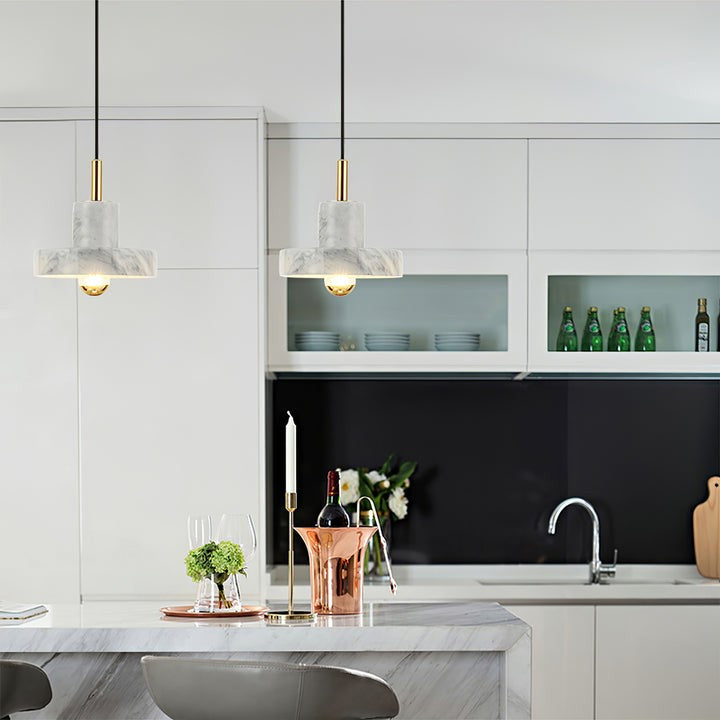 Marble LED Pendant Lamp – Adjustable Ceiling Fixture