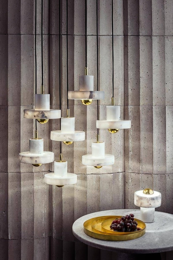 Marble LED Pendant Lamp – Adjustable Ceiling Fixture