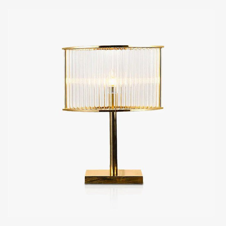 Mid-Century Cut Glass Table Lamp in Gold Finish