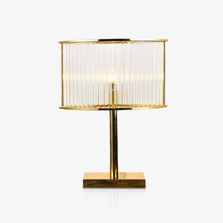 Mid-Century Cut Glass Table Lamp in Gold Finish