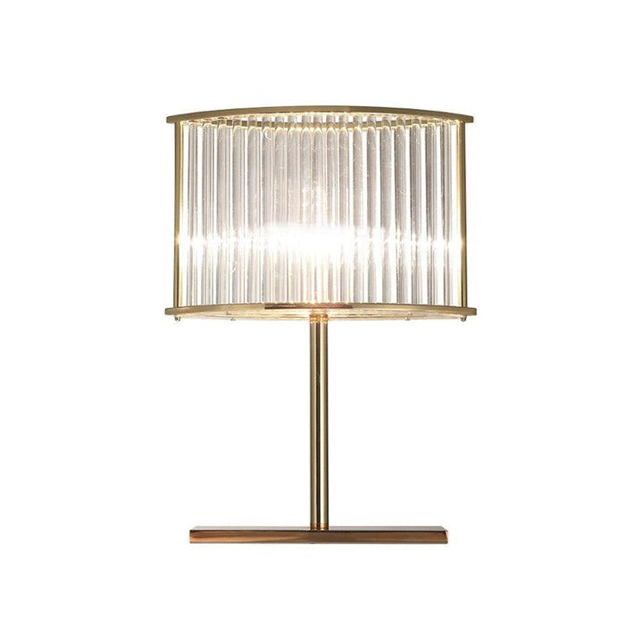 Mid-Century Cut Glass Table Lamp in Gold Finish