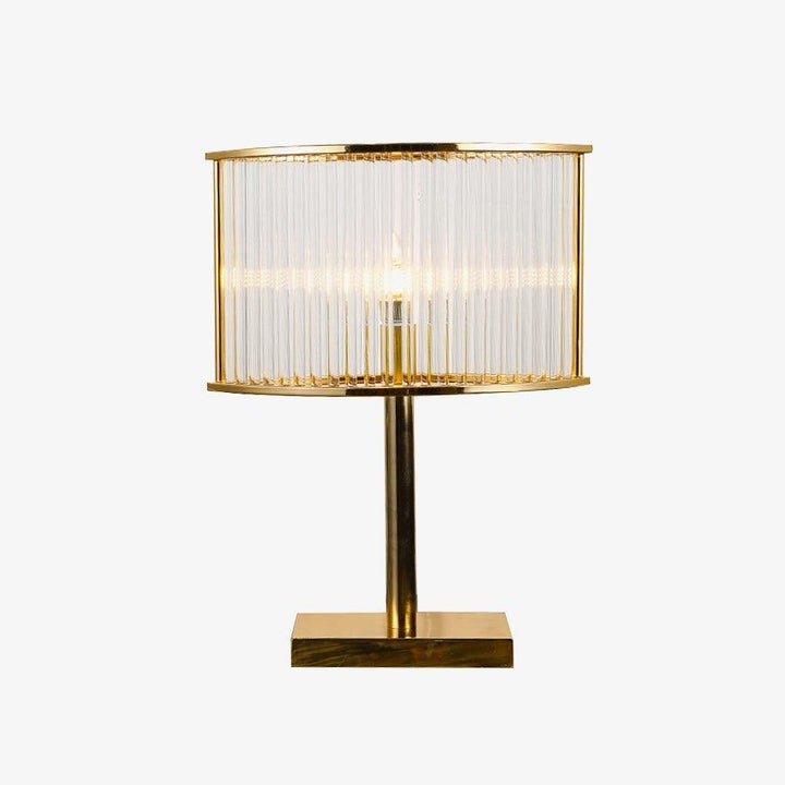 Mid-Century Cut Glass Table Lamp in Gold Finish