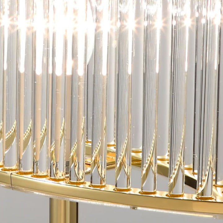 Mid-Century Cut Glass Table Lamp in Gold Finish
