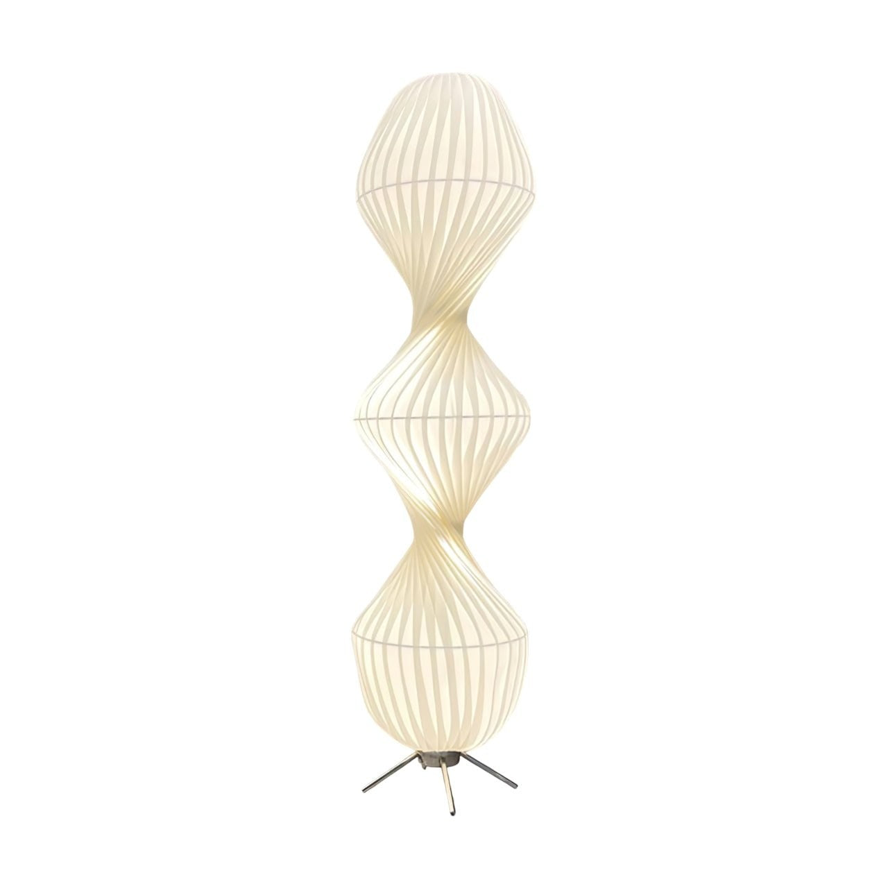 Minimalist Chrome LED Floor Lamp with 3-Color Light Settings