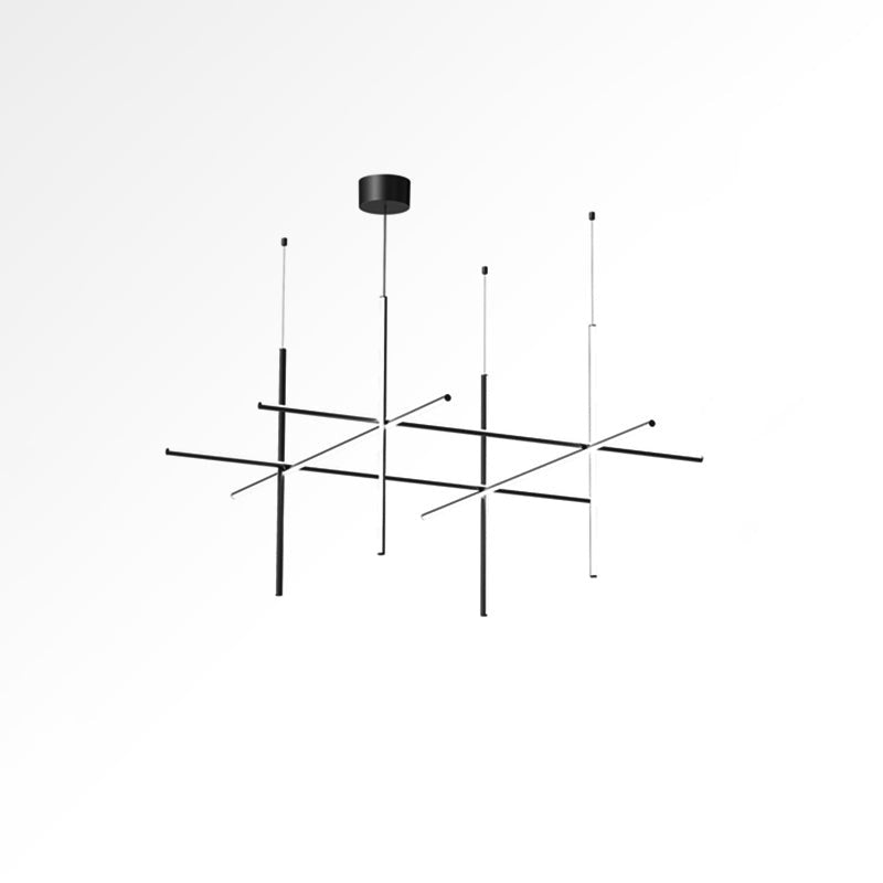 Minimalist Linear Grid LED Chandelier
