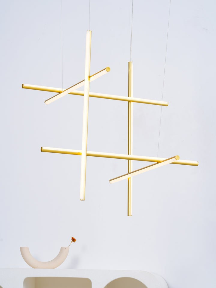 Minimalist Linear Grid LED Chandelier