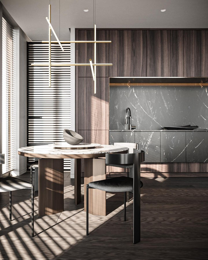 Minimalist Linear Grid LED Chandelier
