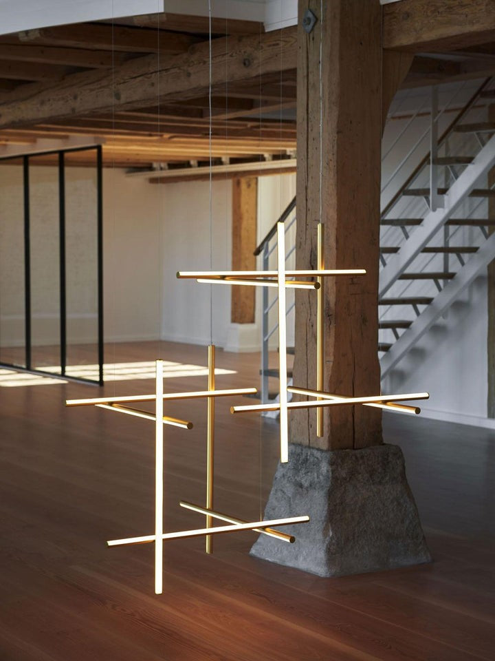 Minimalist Linear Grid LED Chandelier