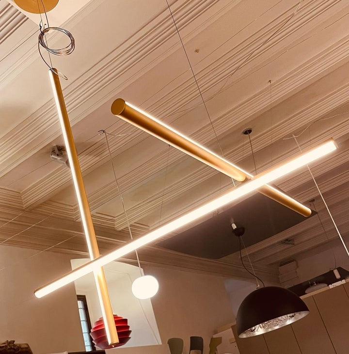 Minimalist Linear Grid LED Chandelier