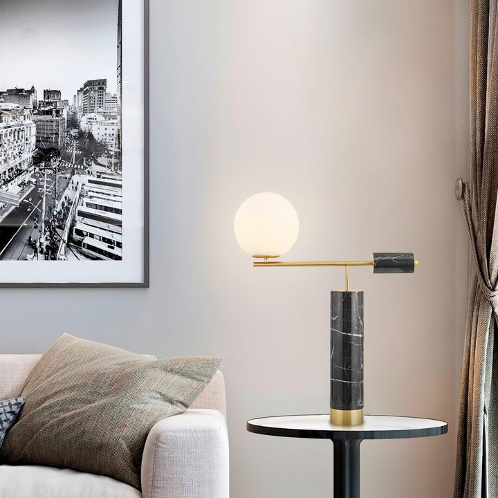 Minimalist Marble & Metal LED Table Lamp
