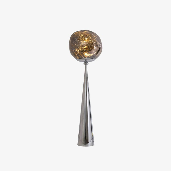 Mirrored Lava Glass Cone Floor Lamp