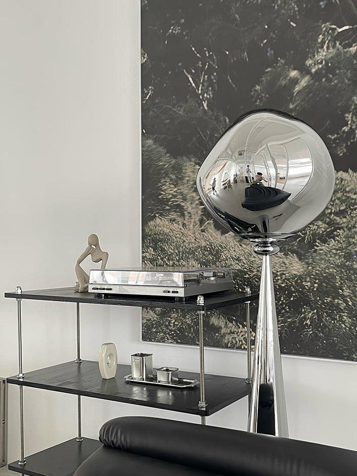 Mirrored Lava Glass Cone Floor Lamp