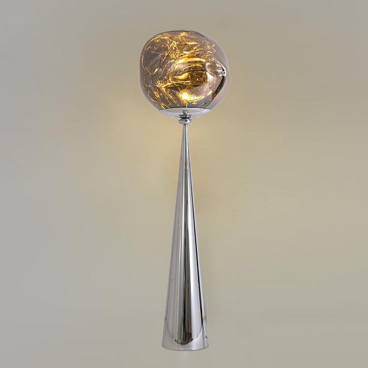 Mirrored Lava Glass Cone Floor Lamp