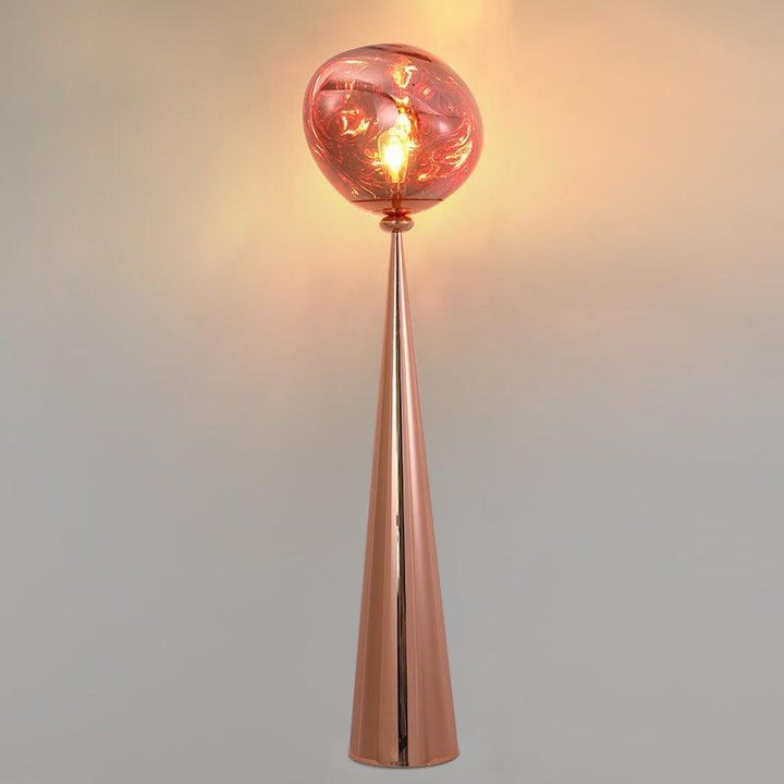 Mirrored Lava Glass Cone Floor Lamp