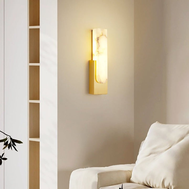 Modern Alabaster Wall Sconce with Integrated LED
