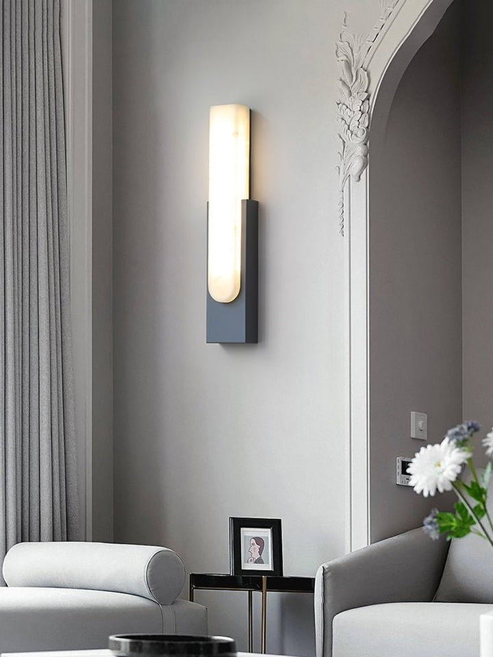 Modern Alabaster Wall Sconce with Integrated LED