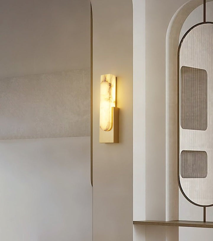 Modern Alabaster Wall Sconce with Integrated LED