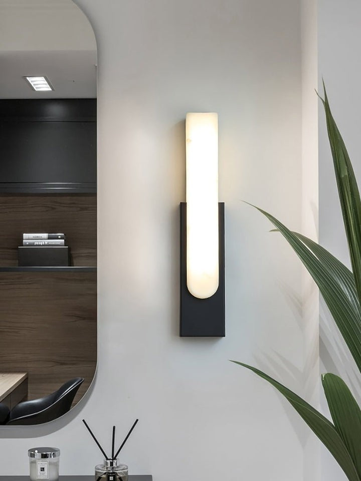 Modern Alabaster Wall Sconce with Integrated LED