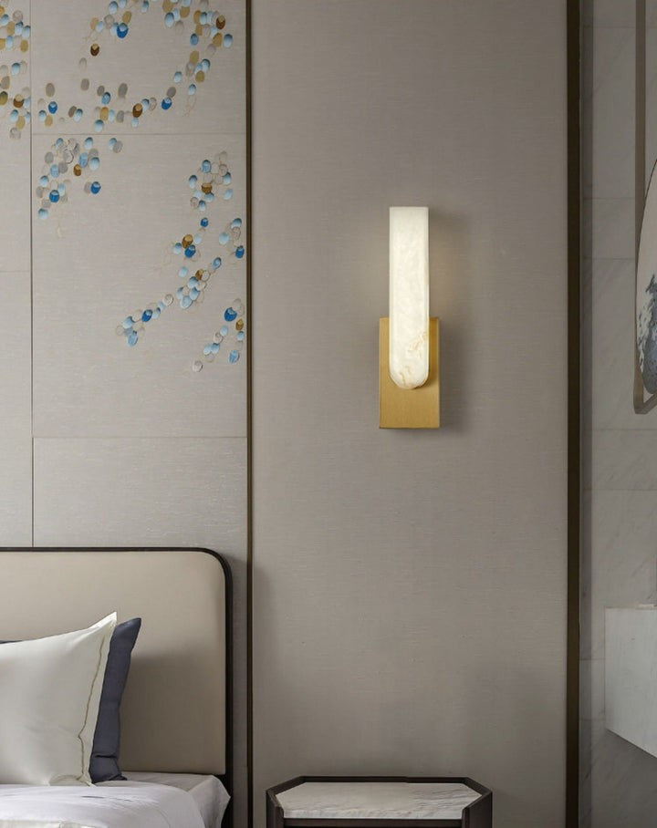 Modern Alabaster Wall Sconce with Integrated LED