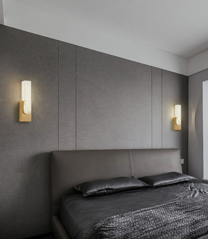 Modern Alabaster Wall Sconce with Integrated LED