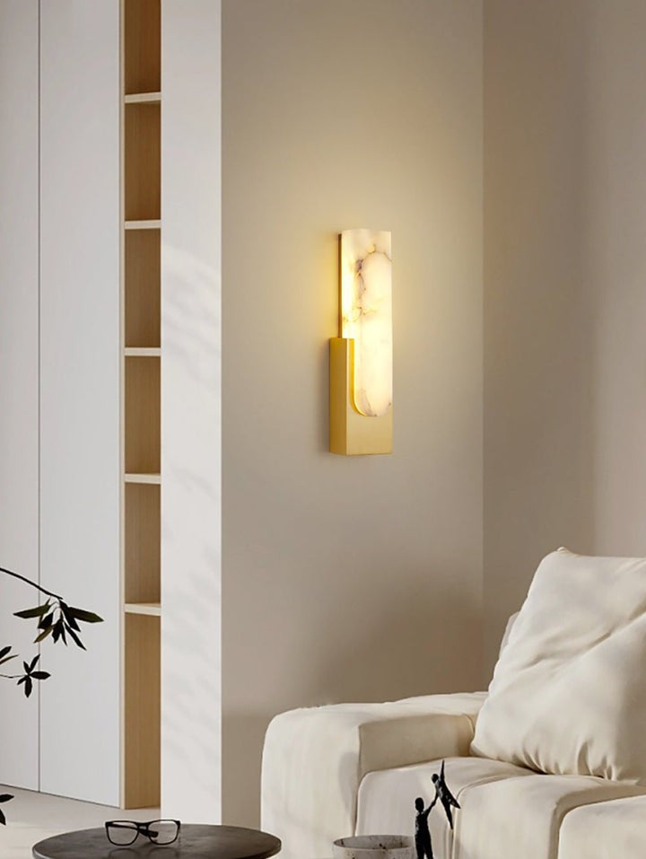 Modern Alabaster Wall Sconce with Integrated LED