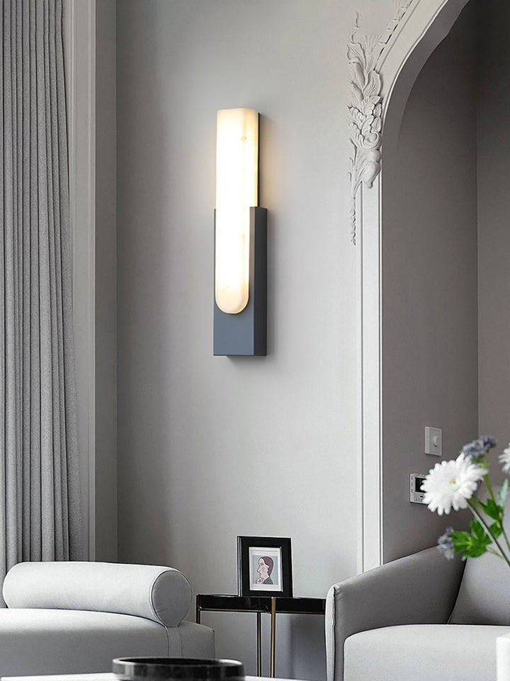 Modern Alabaster Wall Sconce with Integrated LED