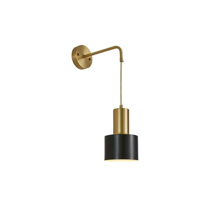 Modern Brass & Black Wall Sconce Lighting - Single Fixture