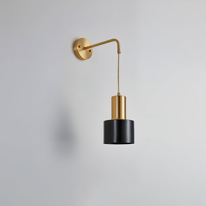Modern Brass & Black Wall Sconce Lighting - Single Fixture