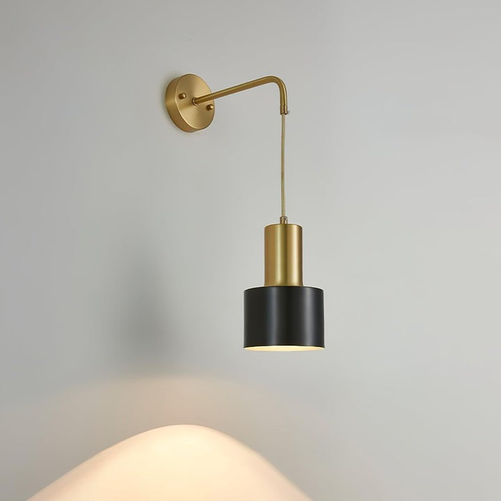Modern Brass & Black Wall Sconce Lighting - Single Fixture