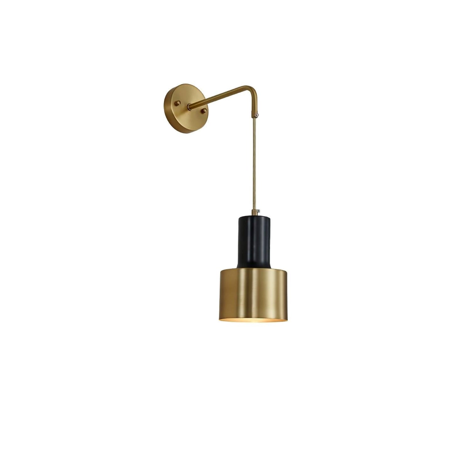 Modern Brass & Black Wall Sconce Lighting - Single Fixture