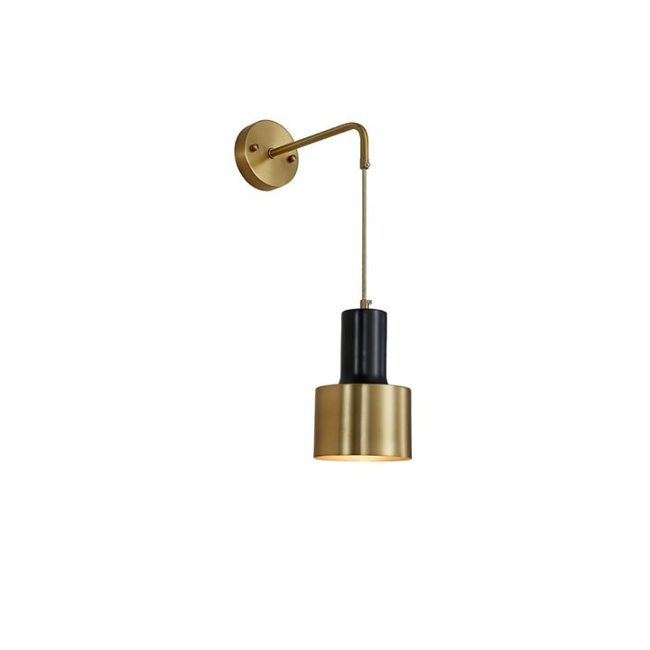 Modern Brass & Black Wall Sconce Lighting - Single Fixture
