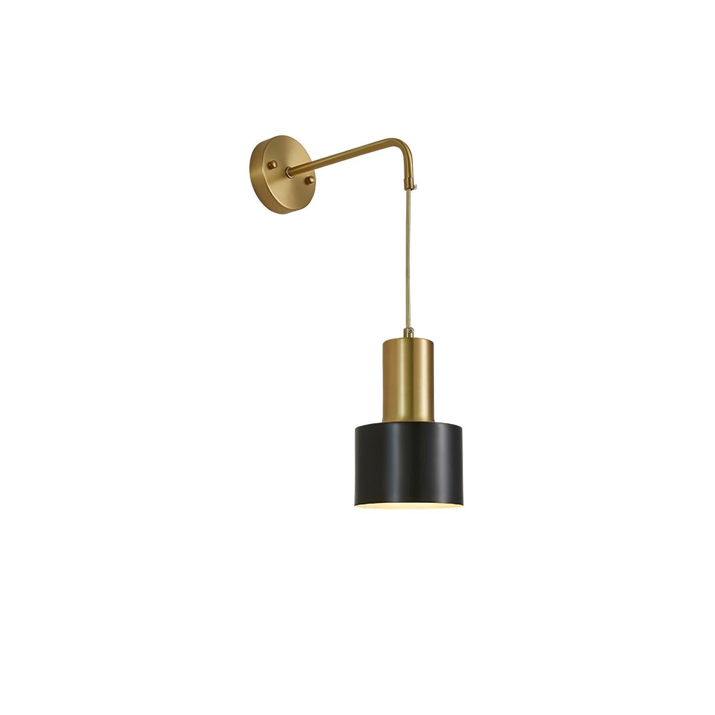 Modern Brass & Black Wall Sconce Lighting - Single Fixture