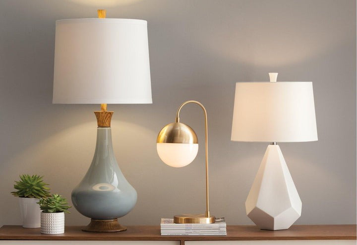 Modern Brass Globe Table Lamp