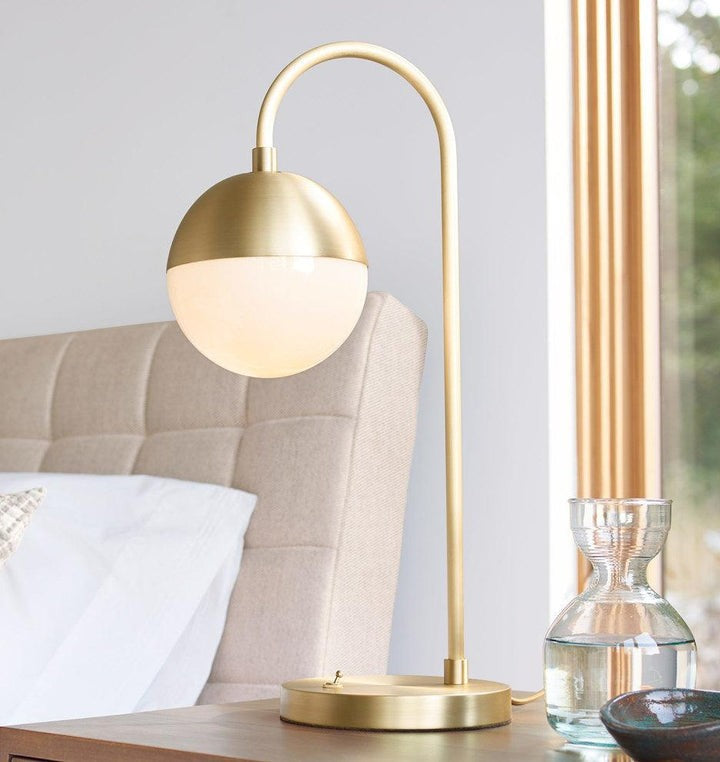 Modern Brass Globe Table Lamp
