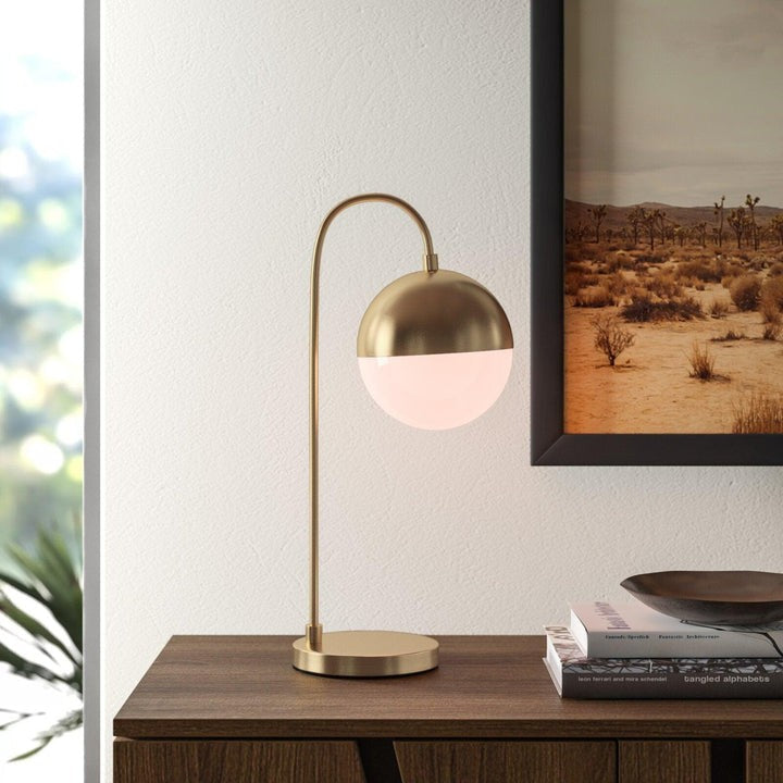 Modern Brass Globe Table Lamp